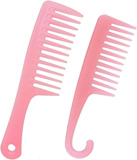 2 PCS Ancgreen Wide Tooth Comb, Detangling Comb, Shower Comb with Hook,Hair Comb Brush for Women Curly/Wet/Dry/Long/Thick ...