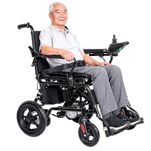 Sedia a rotelle elettrica, pieghevole, per anziani, 250 W, portata 20 km, 100 kg, portatile e facile da trasportare