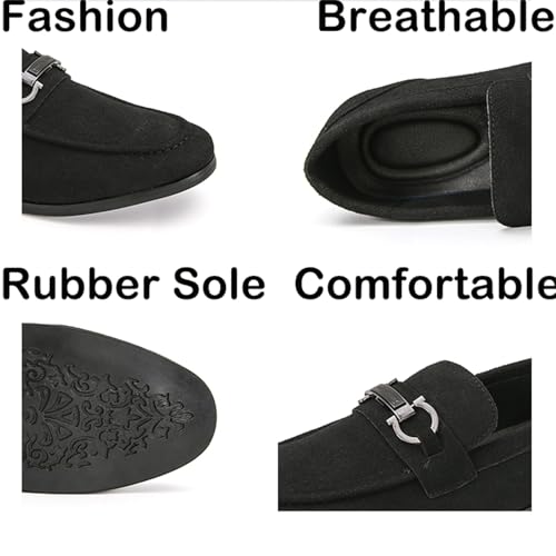 Suede Leather Slip On Flats Loafers for Men Casual Penny Shoes Comfortable Driving Dress Shoes for Office Work Wedding Prom2