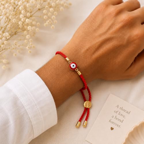 Image of M.F.H Premium Designer Rakhi for Brother | Adjustable Handmade Raki Bracelet |Traditional Raksha Bandhan Gift for Brother | Comfortable & Skin-Friendly RaKi