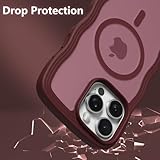 ZTOFERA for iPhone 14/iPhone 13 Magnetic Case, Curly Wave Frame Silicone Case Compatible with MagSafe Translucent Matte Shockproof Phone Cover, Wine Red - Image 5