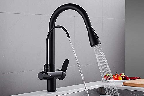 Robinet d'évier de cuisine pivotant 360 mitigeur eau chaude froide