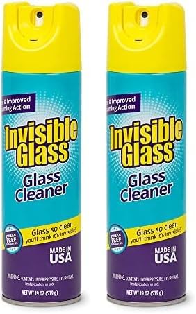 Invisible Glass 91160 Premium Glass and Window Cleaner Aerosol Can Leaves Glass Streak Free and Residue Free with Improved Foaming Action, Pack of 2