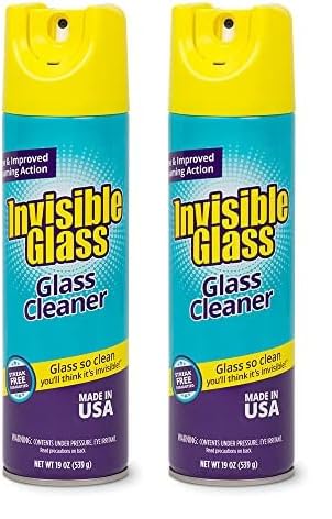 Invisible Glass 91160 Premium Glass and Window Cleaner Aerosol Can Leaves Glass Streak Free and Residue Free with Improved Foaming Action, Pack of 2