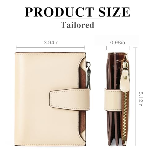 Image of FALAN MULE Small Wallet for Women Leather Bifold Compact RFID Blocking Small Womens Wallet Purse