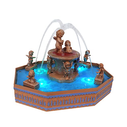 Christmas Village Tabletop Fountain - Pre-lit Winter Snow Village -