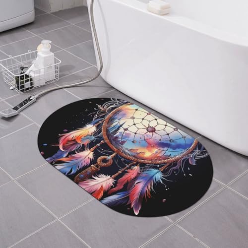 Magic Dreamcatcher - Tapete de baño de tierra de diatomeas suave, antideslizante, súper absorbente, tapete de baño de diatomeas de secado rápido para baño, 23.6 x 15.7 pulgadas