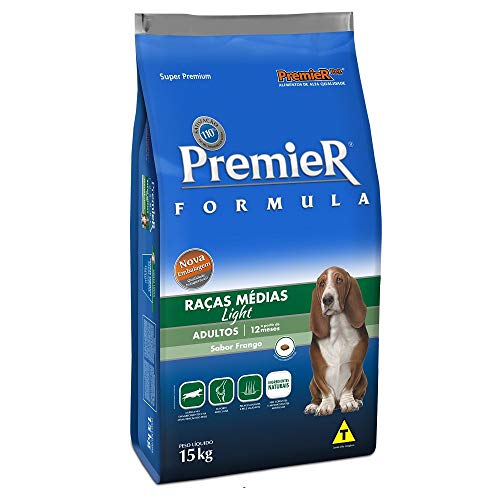 Ração Premier Fórmula Light para Cães Adultos Sabor Frango, 15kg Premier Pet Raça Adulto,