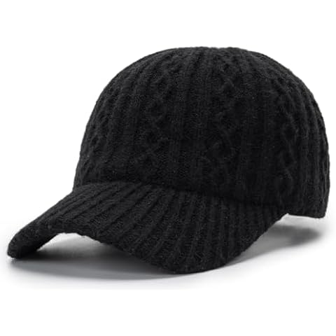 INOGIH Women's Winter Warm Knit Visor Beanie Cover