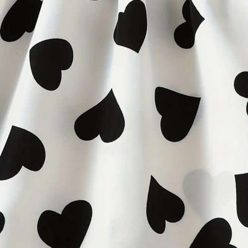 Girls Heart Dot Bubble Sleeve Smocked Midi Dress A-Line Tunic Ruffle Midi Dresses Casual Tween Party Holiday Outfit4