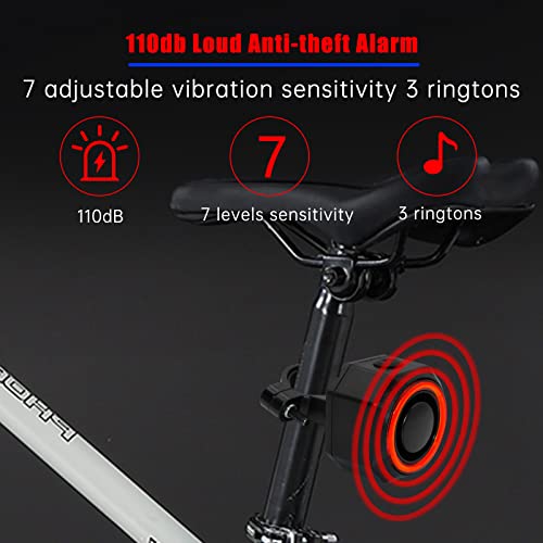 Bike Alarm With Remote, Smart Bike Rear Brake Light, Usb C Rechargeable Anti Theft Bike Tail Light, Waterproof Bicycle Alarm Rear Bike Light Bicycle Tail Light #TOP3