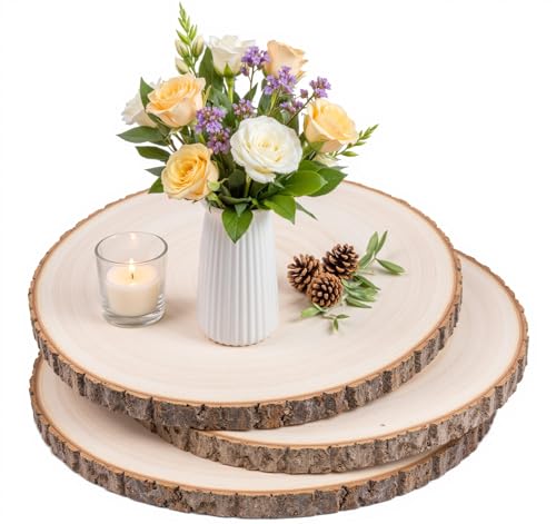 1Plusselect 3 Pack 11 Inch Large Natural Wood Slices image