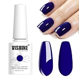 Vishine Gel Nail Polish, 1Pcs 8ml MidnightBlue Gel Polish Soak Off UV LED Gel Nail Art DIY Gel Nail Manicure for Girls Women #072