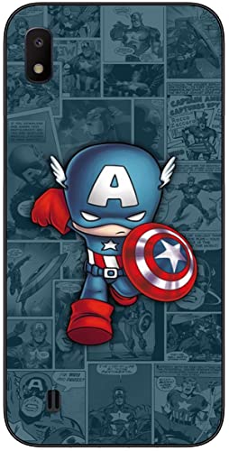Compatible avec Samsung Galaxy A10 Coque Hero avec Captain with America 757, coque ultra fine et flexible en TPU noir Cover