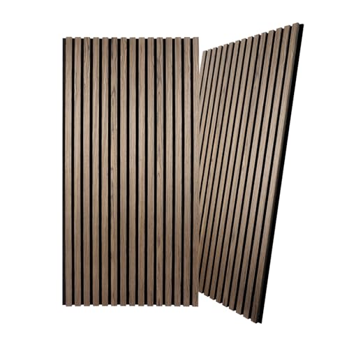 2 Holz-Schallwandpaneele, 120 * 60cm Holzlatten-Akustikpaneele Schallabsorbierend, Lärmdämpfende Paneele für Wohnzimmer, Schlafzimmer, Studio, Büro, Schwarznuss