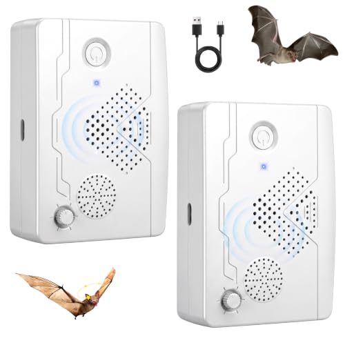Image of 2026 Bat Fortress Mini Repeller Deterrent for Covered Porch House Adjustable Ultrasonic Bat Repellent Devices Outdoor Battery Operated Bat Repeller, Friendly to Human & Pet (2Pack)