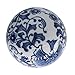 Kesywale Set of 3 Blue & White Porcelain Orbs Decorative Balls Ceramic Spheres for Centerpiece Bowl, Tray or Basket Decor 3 Inch Diameter (A)