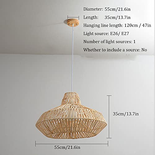 Lustre panier de cuisine rustique et suspension rotin faite main - 6