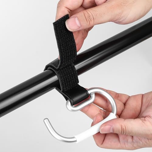 Kinderwagen Haken für Wickeltaschen, Kinderwagenhaken, Kinderwagen Taschen Halterung, Kinderwagen Taschenhalter Clips mit Klettverschluss Haken für Taschen Rucksack Kinderwagen Anhänger