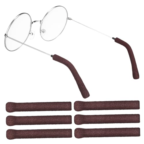 OSOLADY 3 Pairs Glasses Holder Eyeglasses Eyeglass Ear Pads Ear Pad Accessories for Glasses Eyeglass Arm Covers Glasses Anti Slip Ear Hooks for Glasses Eyeglass Ear Grips Spandex Coffee