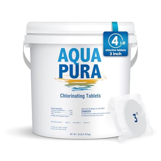 Aqua Pura Chlorine Tablets for Swimming Pool,3" Pool Supplies, Individually Wrapped Stabilized Chlorine Tablets, Long-Lasting, Slow Dissolve,Kill Bacteria,UV Protected,90% Available，4 LB