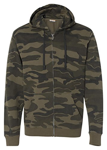 Burnside Adult Full-Zip Camo Hoodie M GREEN CAMO