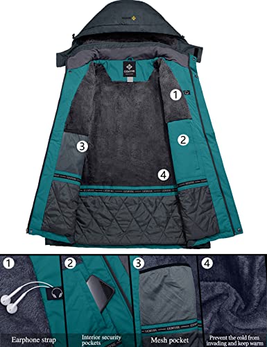 Gemyse Women's Mountain Waterproof Ski Snow Jacket Winter Windproof Rain Jacket (Moonblue,Large) #TOP2