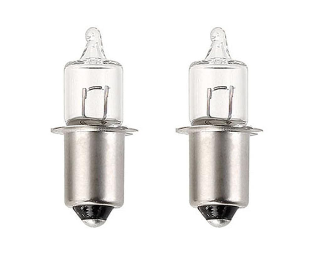 ShuoHui 2er-Pack Halogen-HS3-Miniatur-Glühbirnen, 6 V 2,4 W/0,4 A/PX 13,5 s P13,5s P13.5S 6V 2.4W (6, Volt)