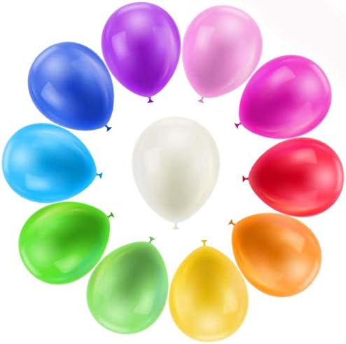 Bluelves Rainbow Balloons, 110 Pcs Colourful Balloons,12 Inch Balloons Pack, Assorted Colour Balloons,Rainbow Balloon Arch, Birthday Balloons for Kids Party Decoration