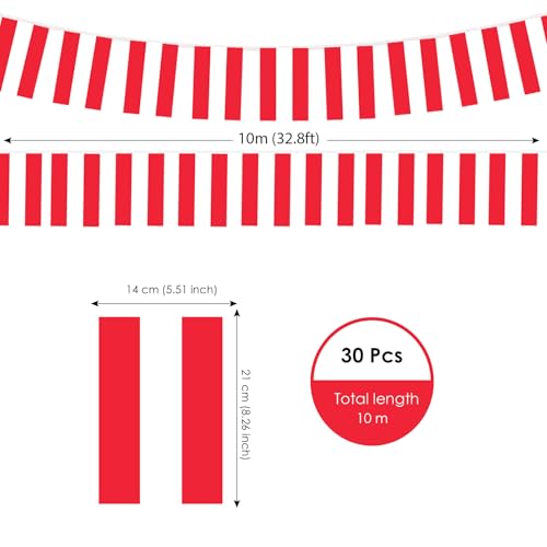 Image of AhfuLife 33 Ft Austrian String Flags Banner for World Cup Decorations 2026, 30 Pcs Small Austria Bunting Flags - Double Sided for National Day, Home, Bar, Garden, Soccer Party Decor (5.5x8.3 Inch)