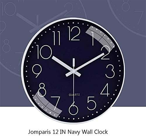 Image of TEKCOOL Plastic Digital Wall Clock 12 inch Silent Quartz Decorative Non-Ticking Classic Clock Battery Operated Round Easy to Read for Room /Home /Kitchen /Bedroom /Office /School- (Navyblue);