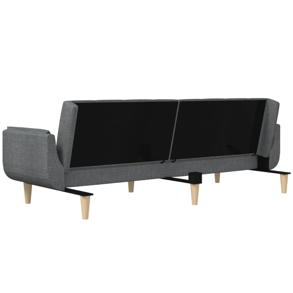 Sofá cama de 2 plazas, color gris claro, 220 x 84,5 x 69 cm, funda de tela de poliéster, sofá cama 2 en 1 con marco de madera, pequeño sofá cama para salón, dormitorio de invitados o