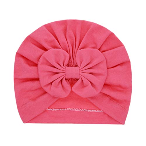 JoJody Bonnet Turban BéBé Fille GarçOn Naissance en Coton Couleur Unie Arc Chapeau Enfant Indien Chapeaux HôPital Anniversaire BaptêMe FêTe Photographie Accessoires (B) Cover