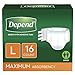 Depend Protection with Tabs Maximum Briefs, Large,16 count ( Pack of 4)