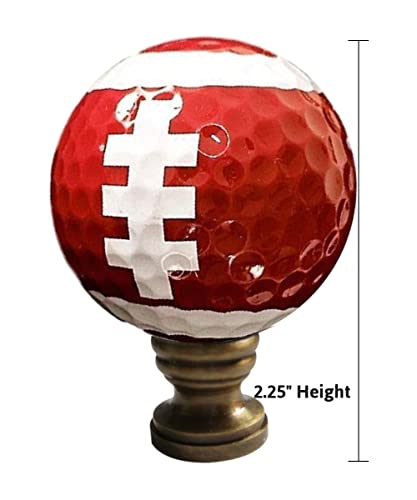 Image of Football Lamp Finial, Brown with White Laces 2.25 inchh