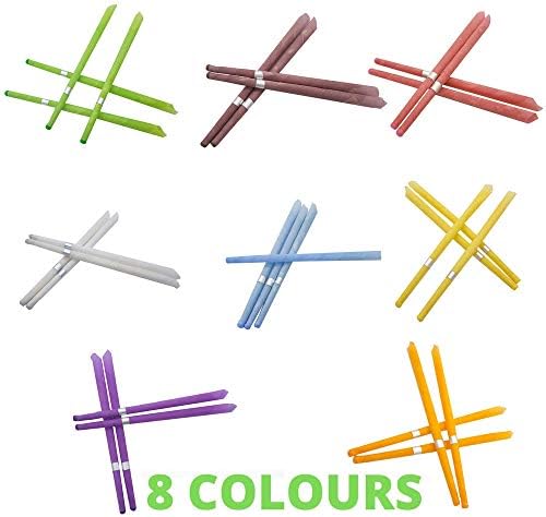 All Natural Ear Candles Beeswax Candling Cones - 32 Pcs (8 Colours), Organic Non-Toxic Cylinders Fragrance Hollow Cone Candles with 8 Protective Disks (32 pcs)