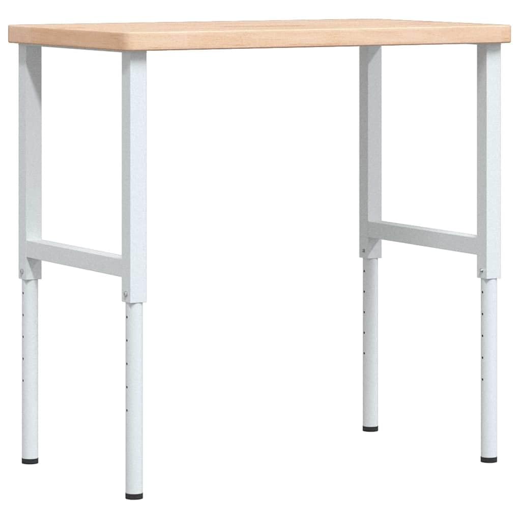 vidaXL Banco de Trabajo Rectangular Madera Maciza 100x60x(73-99,5) cm