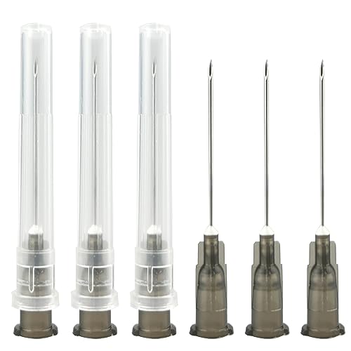 100Pack -22Ga 1.5inch(38mm) Dispensing Needle,Individual Package of Injection Syringe Accessories with Luer Lock,Suitable for Refilling Liquid, Inks,Livestock and Industry…