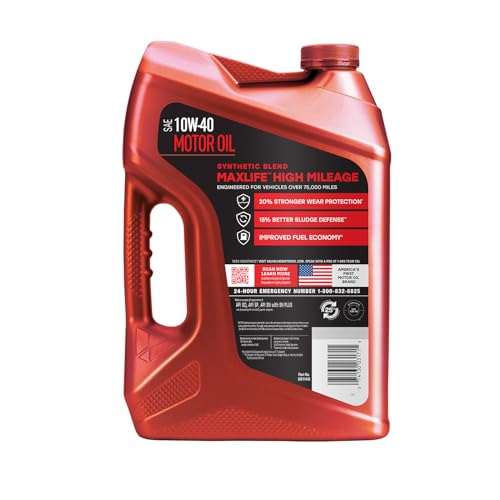 Image of Valvoline High Mileage with MaxLife Technology SAE 10W-40 Synthetic Blend Motor Oil 5 QT