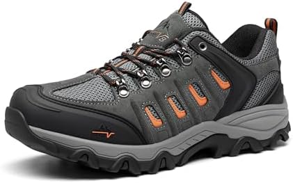 NORTIV 8 Men's Waterproof Hiking Shoes Leather Low-Top Hiking Shoes for Outdoor Trailing Trekking Camping Walking
