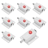 M METERXITY 8-Pack Plastic Push Button Spring Loaded Latch, 1.5x1.4 In/37x36mm Automatic Door Latch Lock Button Bolt Latches for Cabinet Door/Window/Drawer Closet Furniture [White]