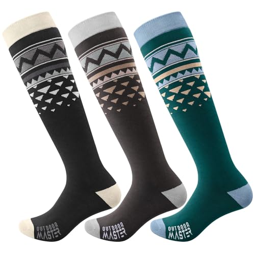 OutdoorMaster Snowboard Socks (Violet Blue 2-Pack OTC Non-Slip)