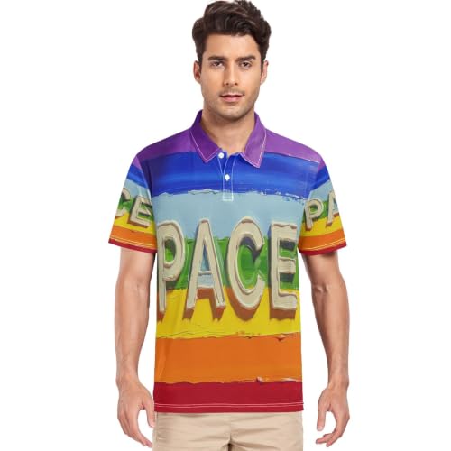 Polo de voyage homme GuoChe Pace Flag t-shirt manches courtes été taille S