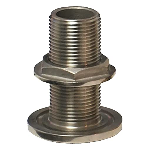 Groco Nps Npt Combo Stainless Steel Thru-Hull Fitting W/Nut (Size: 1-1/4") #TOP9