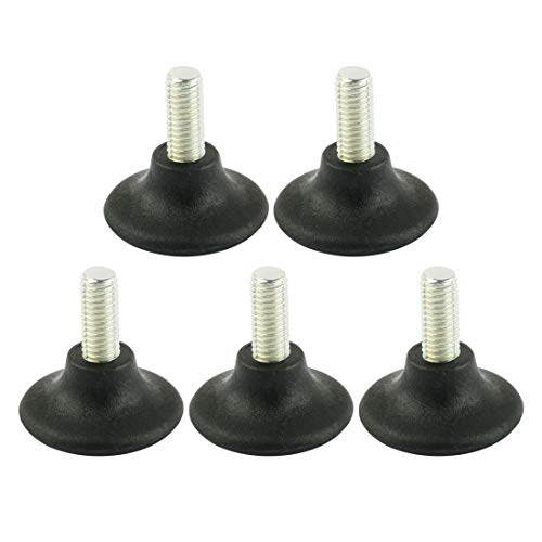 uxcell Screw On Type Furniture Glide Leveling Foot Adjuster 8x34x35mm 5 Pcs