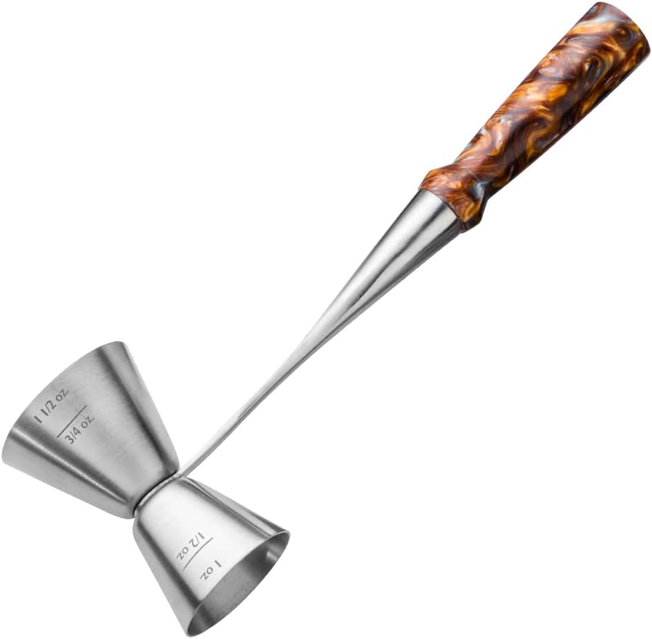 Rockler Double Jigger Turning Kit - Stainless Steel Cocktail Jigger with 4 Measuring Sizes (½, ¾, 1 & 1½ oz) - Premium Bar Tool for Bartenders, Bar Accessories, and Drink Mixing Supplies