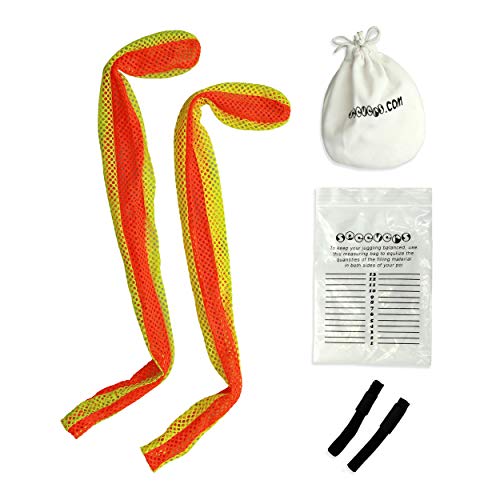 speevers Training Sock Poi Set for Beginners and Professionals, Non Stretch Super Soft Net 5 Colors Available, LED Juggling Ball Props (Orange - Yellow)