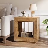 Tribesigns Rustic Brown End Table, 24" Side Table with Storage Shelf, Farmhouse Style Nightstand Bedside Table (1, Natural)