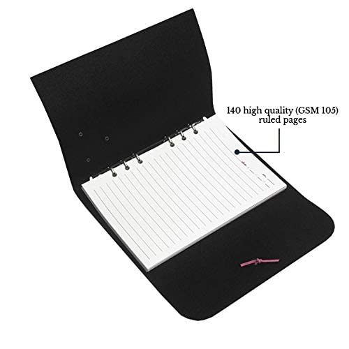 Image of The Messy Corner Leather Button Diary | A5 Travel Dairy for Men and Women | Vegan & Premium Quality | 80 GSM, 140 Ruled Pages - Stylish Blue Notepad