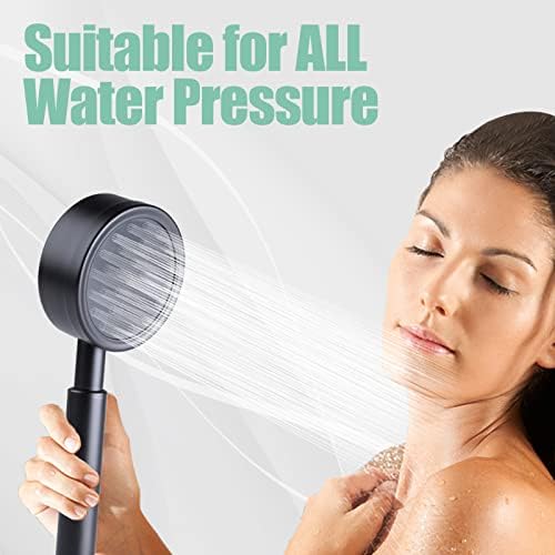 Shower Head, High Pressure Shower Heads with 59" Stainless Steel Hose, Powerful Shower Head and Hose Water Saving Against Low Pressure Water Supply Pipeline with Extra Replaceable Filter SpongeBlack